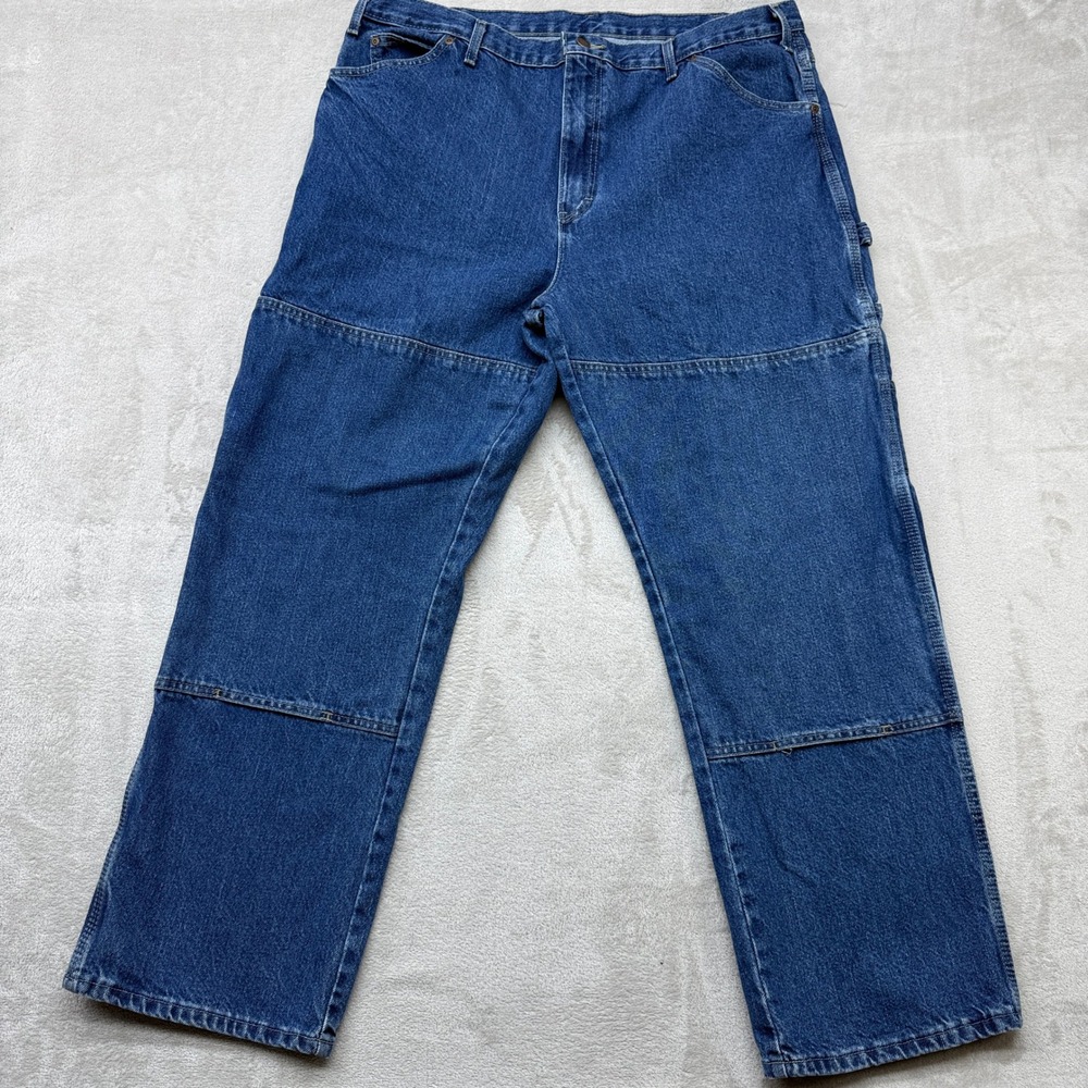 Dickies Carpenter Jeans Men 40x30 Double Knee Utility Workwear Medium Wash Denim